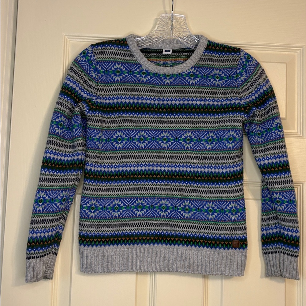 Janie and Jack Boys Fair Isle Crewneck Sweater size 7